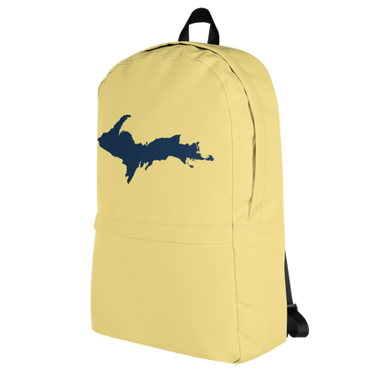 Michigan Upper Peninsula Standard Backpack (w/ Navy UP Outline) | Cherry Yellow