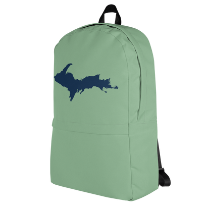 Michigan Upper Peninsula Standard Backpack (w/ Navy UP Outline) | Sea Green