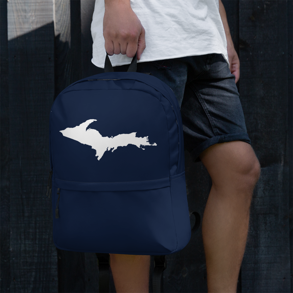 Michigan Upper Peninsula Standard Backpack (w/ UP Outline) | Navy