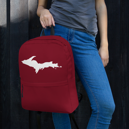 Michigan Upper Peninsula Standard Backpack (w/ UP Outline) | Burgundy