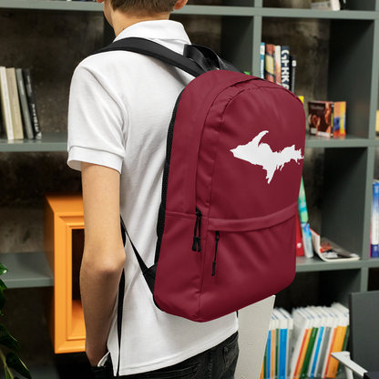 Michigan Upper Peninsula Standard Backpack (w/ UP Outline) | Burgundy