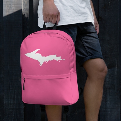 Michigan Upper Peninsula Standard Backpack (w/ UP Outline) | Hot Pink