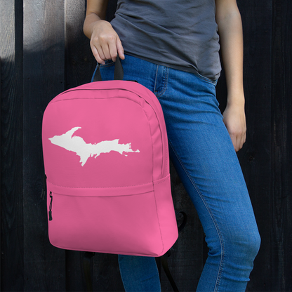 Michigan Upper Peninsula Standard Backpack (w/ UP Outline) | Hot Pink