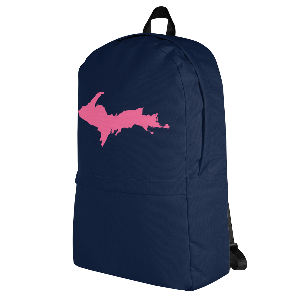 Michigan Upper Peninsula Standard Backpack (w/ Pink UP Outline) | Navy