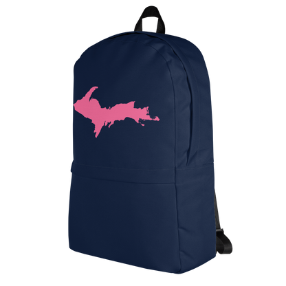 Michigan Upper Peninsula Standard Backpack (w/ Pink UP Outline) | Navy