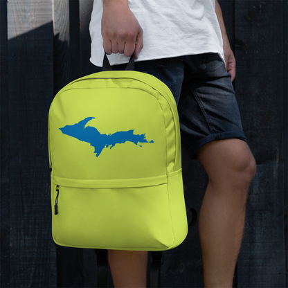 Michigan Upper Peninsula Standard Backpack (w/ Azure UP Outline) | Gooseberry Green