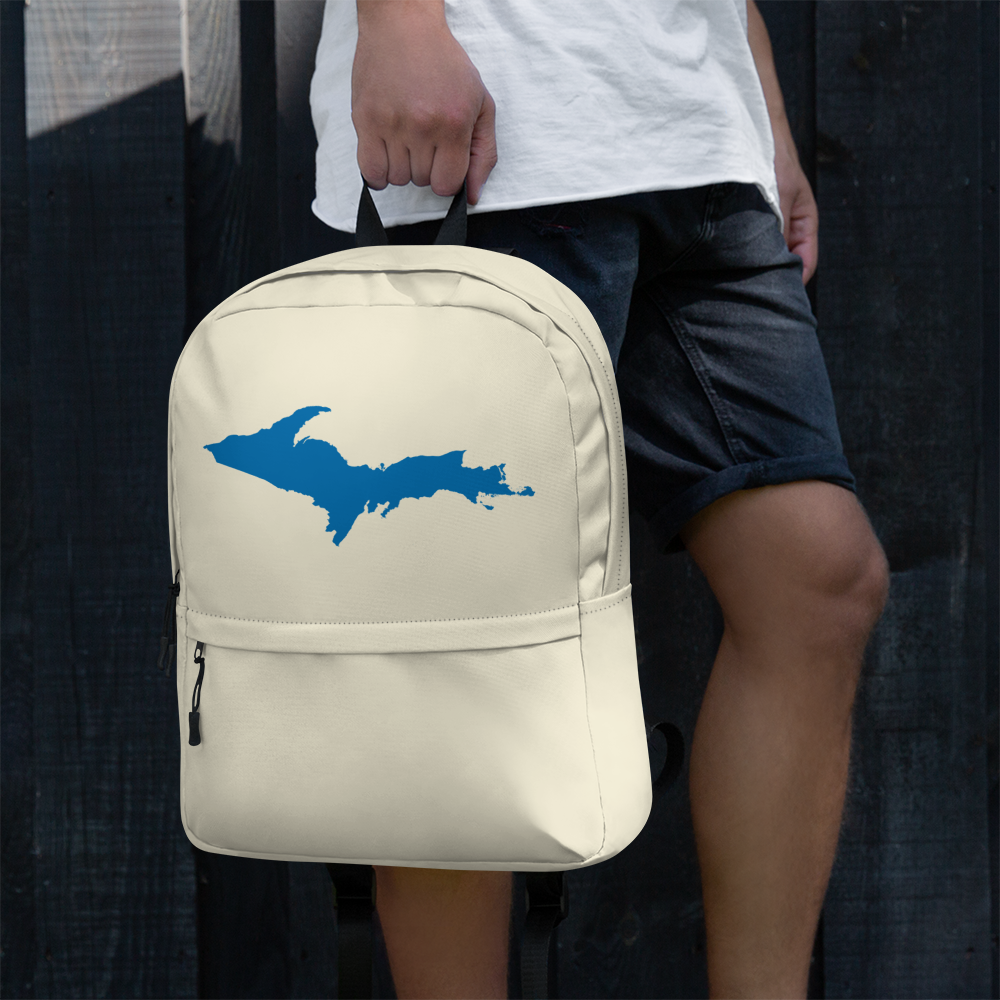 Michigan Upper Peninsula Standard Backpack (w/ Azure UP Outline) | Ivory