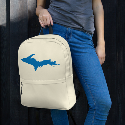 Michigan Upper Peninsula Standard Backpack (w/ Azure UP Outline) | Ivory