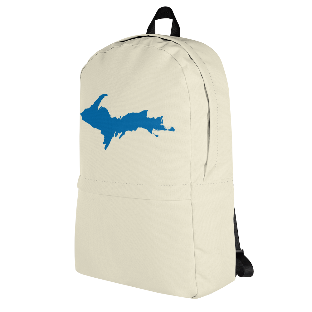 Michigan Upper Peninsula Standard Backpack (w/ Azure UP Outline) | Ivory