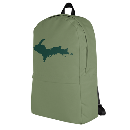 Michigan Upper Peninsula Standard Backpack (w/ Green UP Outline) | Camo Green