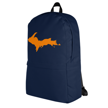 Michigan Upper Peninsula Standard Backpack (w/ Orange UP Outline) | Navy