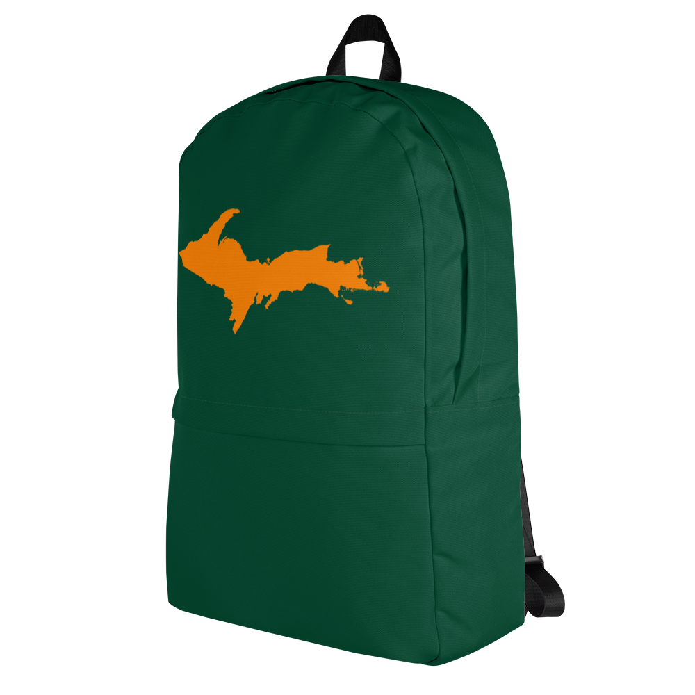 Michigan Upper Peninsula Standard Backpack (w/ Orange UP Outline) | Green