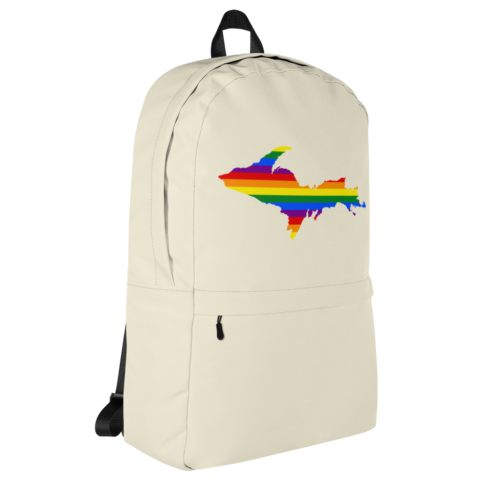 Michigan Upper Peninsula Standard Backpack (w/ UP Pride Flag Outline) | Canvas Color