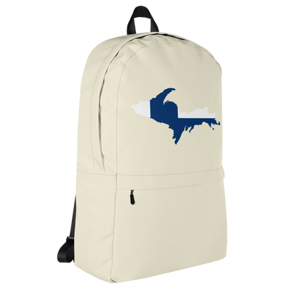 Michigan Upper Peninsula Standard Backpack (w/ UP Finland Flag Outline) | Ivory Color