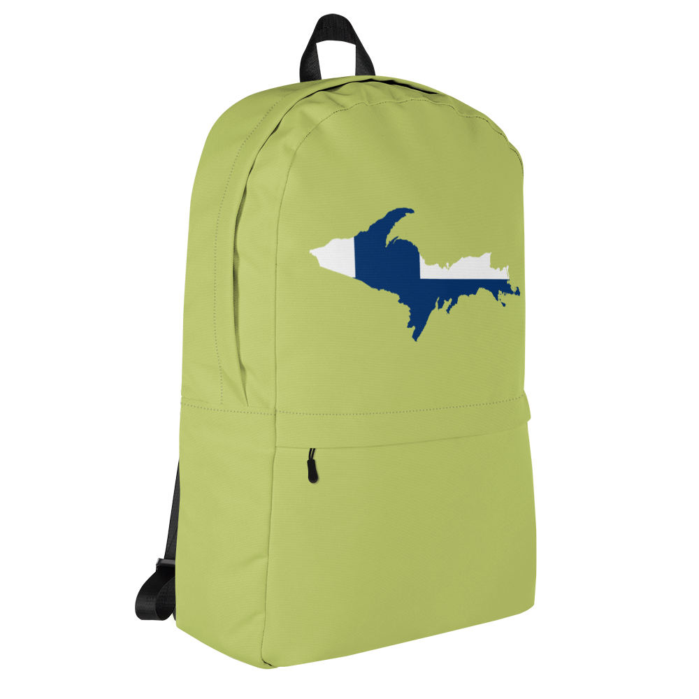 Michigan Upper Peninsula Standard Backpack (w/ UP Finland Flag Outline) | Gooseberry Green