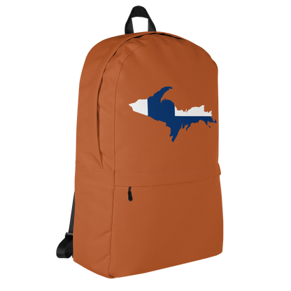 Michigan Upper Peninsula Standard Backpack (w/ UP Finland Flag Outline) | Tawny Color