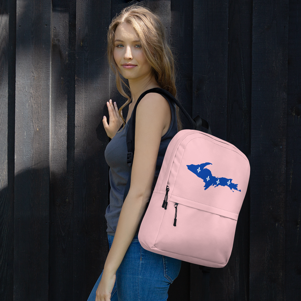 Michigan Upper Peninsula Standard Backpack (w/ UP Quebec Flag Outline) | Pink