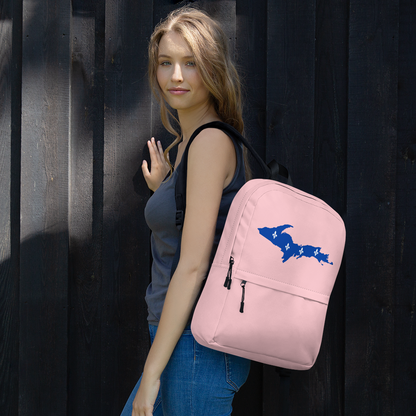 Michigan Upper Peninsula Standard Backpack (w/ UP Quebec Flag Outline) | Pink