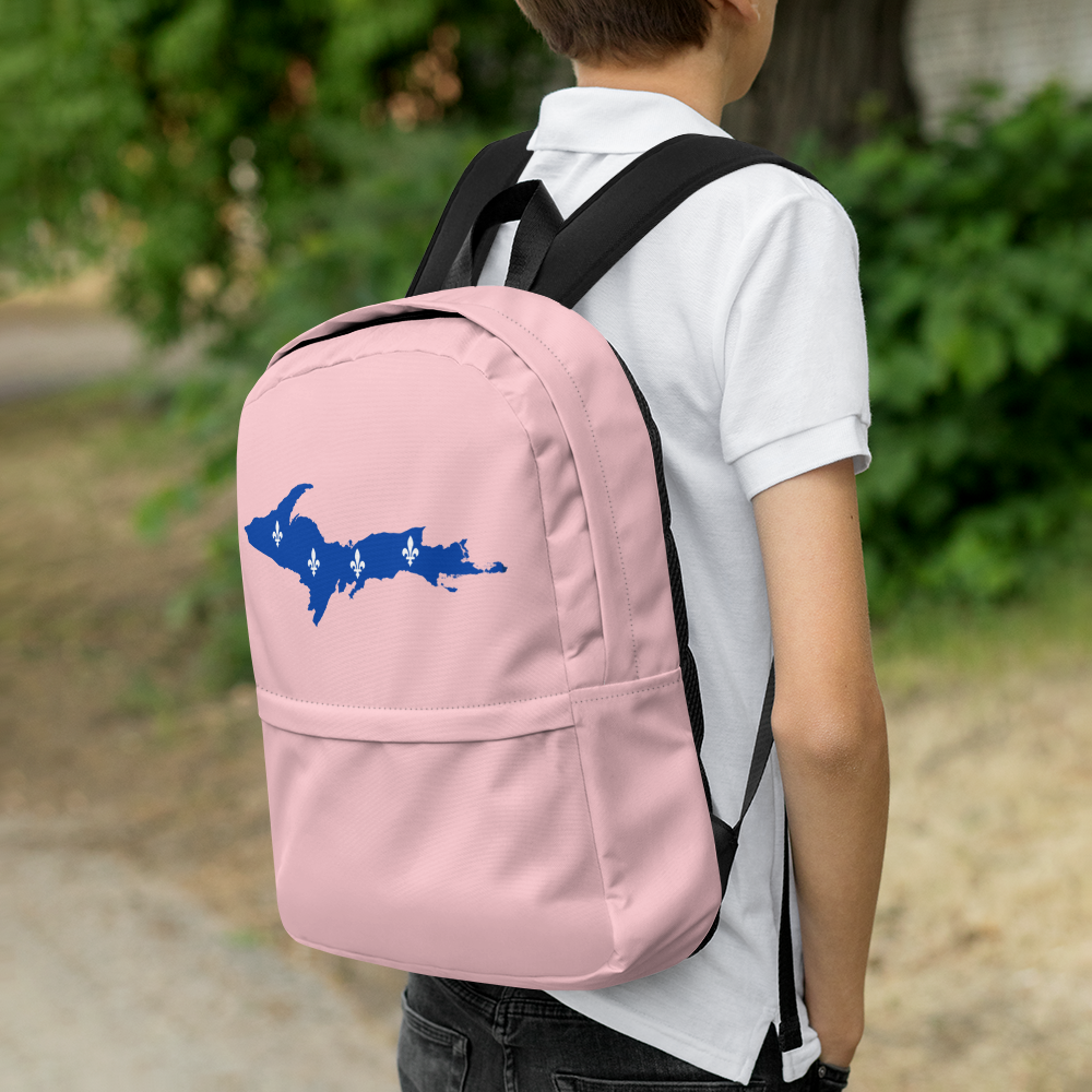 Michigan Upper Peninsula Standard Backpack (w/ UP Quebec Flag Outline) | Pink