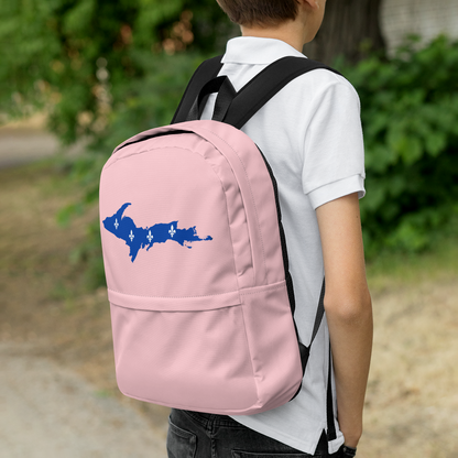 Michigan Upper Peninsula Standard Backpack (w/ UP Quebec Flag Outline) | Pink