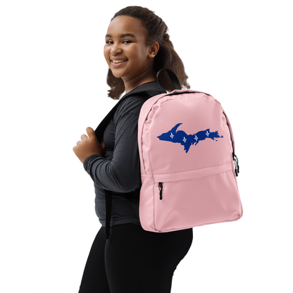 Michigan Upper Peninsula Standard Backpack (w/ UP Quebec Flag Outline) | Pink