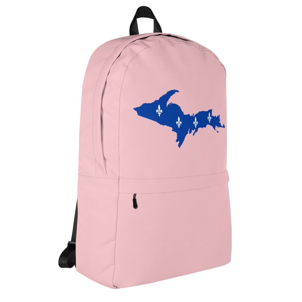 Michigan Upper Peninsula Standard Backpack (w/ UP Quebec Flag Outline) | Pink