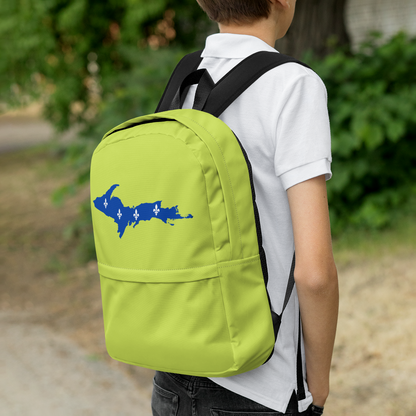 Michigan Upper Peninsula Standard Backpack (w/ UP Quebec Flag Outline) | Gooseberry Green