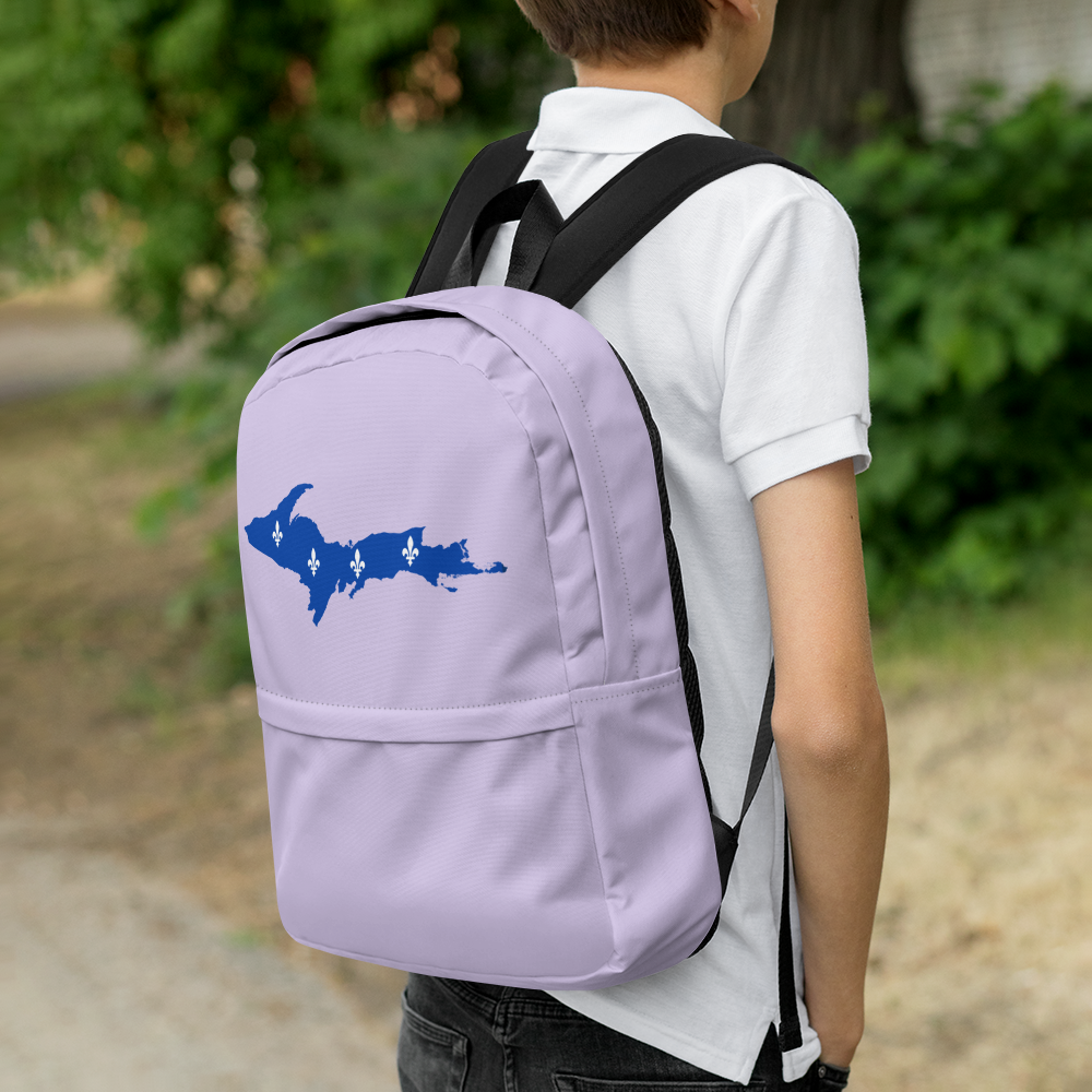 Michigan Upper Peninsula Standard Backpack (w/ UP Quebec Flag Outline) | Lavender