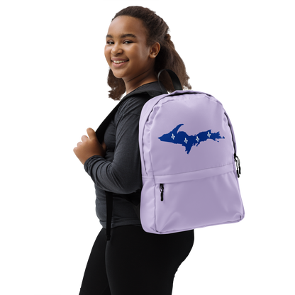 Michigan Upper Peninsula Standard Backpack (w/ UP Quebec Flag Outline) | Lavender