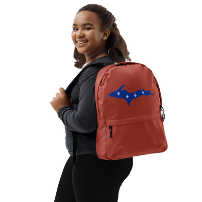 Michigan Upper Peninsula Standard Backpack (w/ UP Quebec Flag Outline) | Ore Dock Red