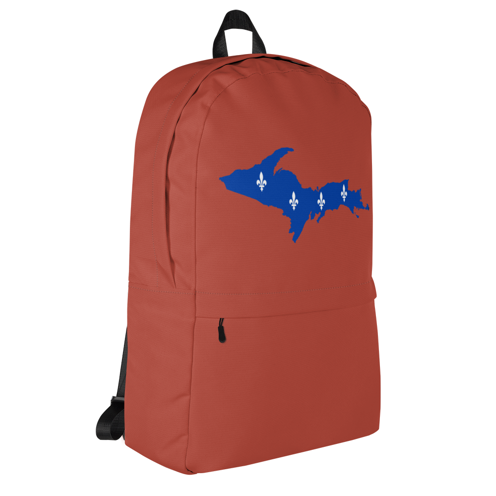Michigan Upper Peninsula Standard Backpack (w/ UP Quebec Flag Outline) | Ore Dock Red