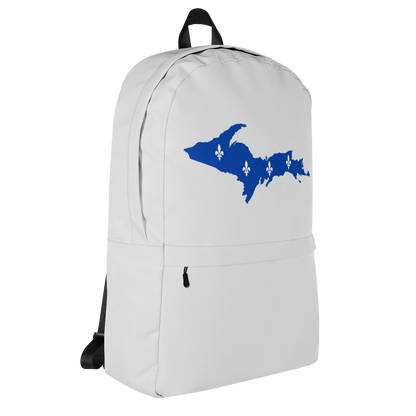 Michigan Upper Peninsula Standard Backpack (w/ UP Quebec Flag Outline) | Silver