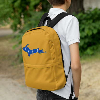 Michigan Upper Peninsula Standard Backpack (w/ UP Quebec Flag Outline) | Gold