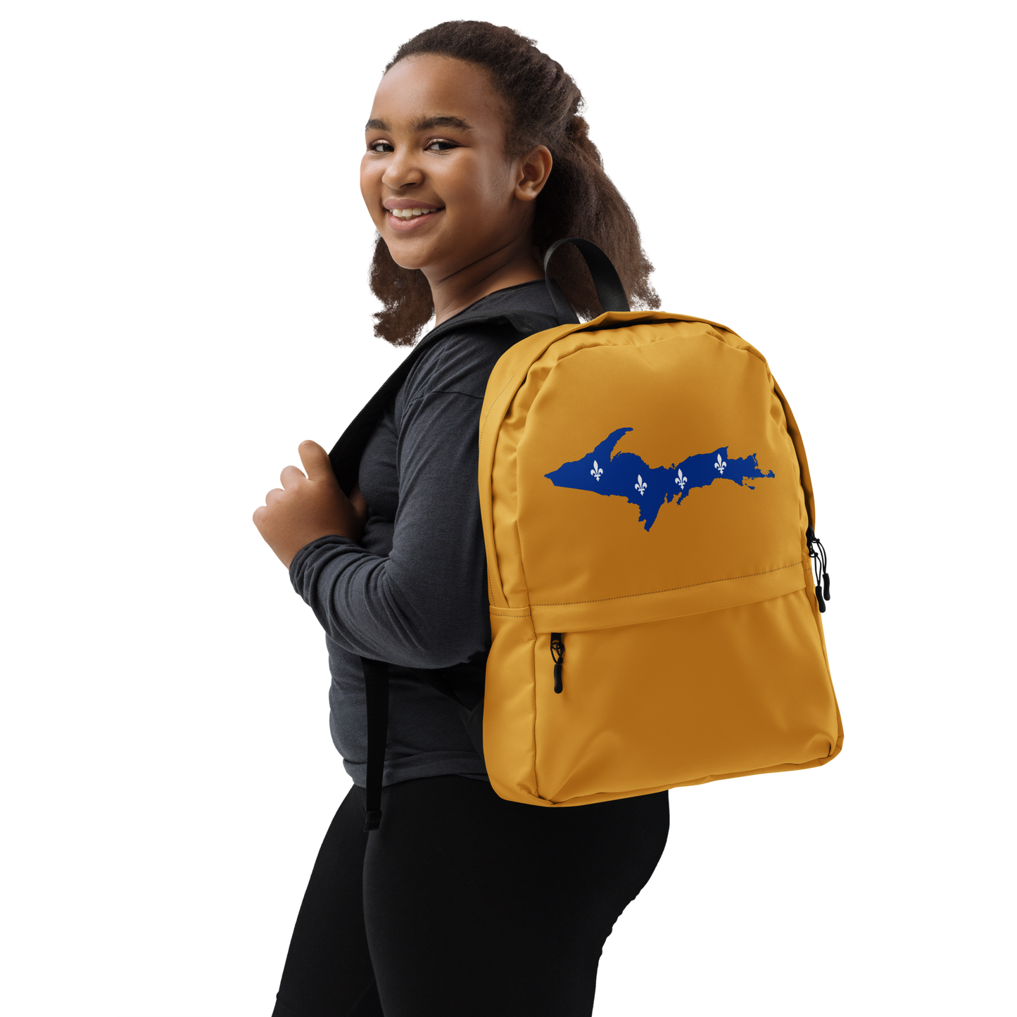 Michigan Upper Peninsula Standard Backpack (w/ UP Quebec Flag Outline) | Gold