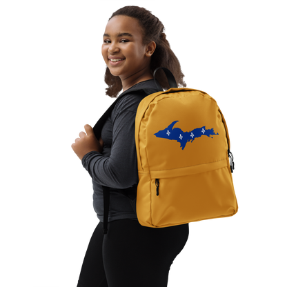 Michigan Upper Peninsula Standard Backpack (w/ UP Quebec Flag Outline) | Gold