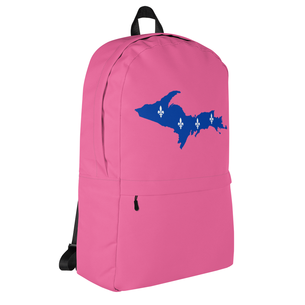 Michigan Upper Peninsula Standard Backpack (w/ UP Quebec Flag Outline) | Hot Pink