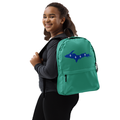 Michigan Upper Peninsula Standard Backpack (w/ UP Quebec Flag Outline) | Emerald