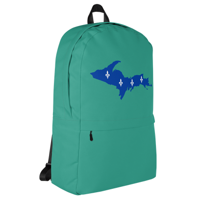 Michigan Upper Peninsula Standard Backpack (w/ UP Quebec Flag Outline) | Emerald