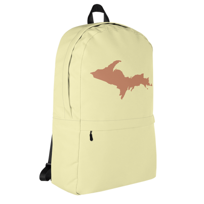 Michigan Upper Peninsula Standard Backpack (w/ Copper UP Outline) | Cherry Yellow