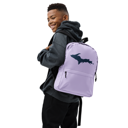 Michigan Upper Peninsula Standard Backpack (w/ Navy UP Outline) | Lavender