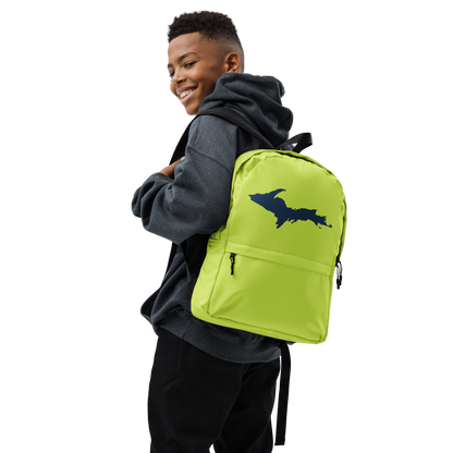 Michigan Upper Peninsula Standard Backpack (w/ Navy UP Outline) | Gooseberry Green