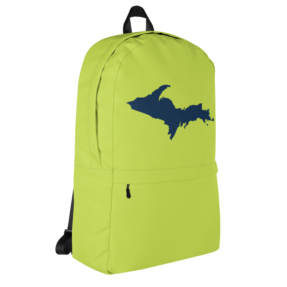 Michigan Upper Peninsula Standard Backpack (w/ Navy UP Outline) | Gooseberry Green