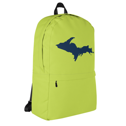 Michigan Upper Peninsula Standard Backpack (w/ Navy UP Outline) | Gooseberry Green