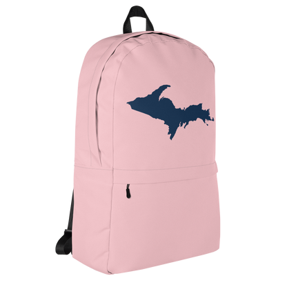 Michigan Upper Peninsula Standard Backpack (w/ Navy UP Outline) | Pink