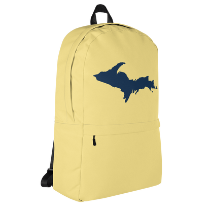 Michigan Upper Peninsula Standard Backpack (w/ Navy UP Outline) | Cherry Yellow