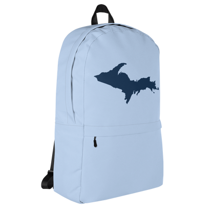 Michigan Upper Peninsula Standard Backpack (w/ Navy UP Outline) | Light Blue