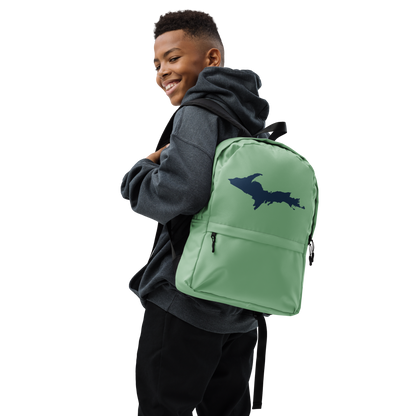 Michigan Upper Peninsula Standard Backpack (w/ Navy UP Outline) | Sea Green