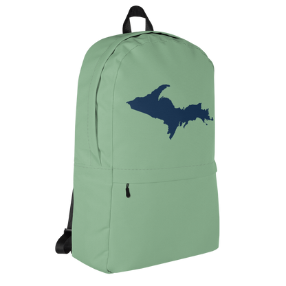 Michigan Upper Peninsula Standard Backpack (w/ Navy UP Outline) | Sea Green