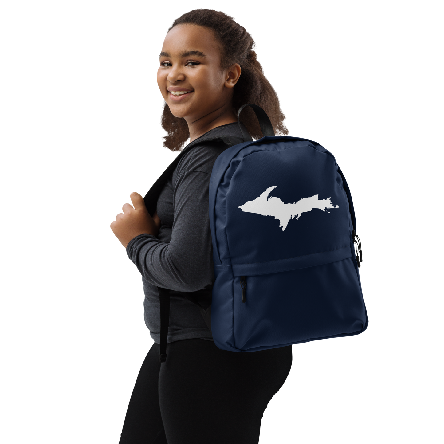 Michigan Upper Peninsula Standard Backpack (w/ UP Outline) | Navy