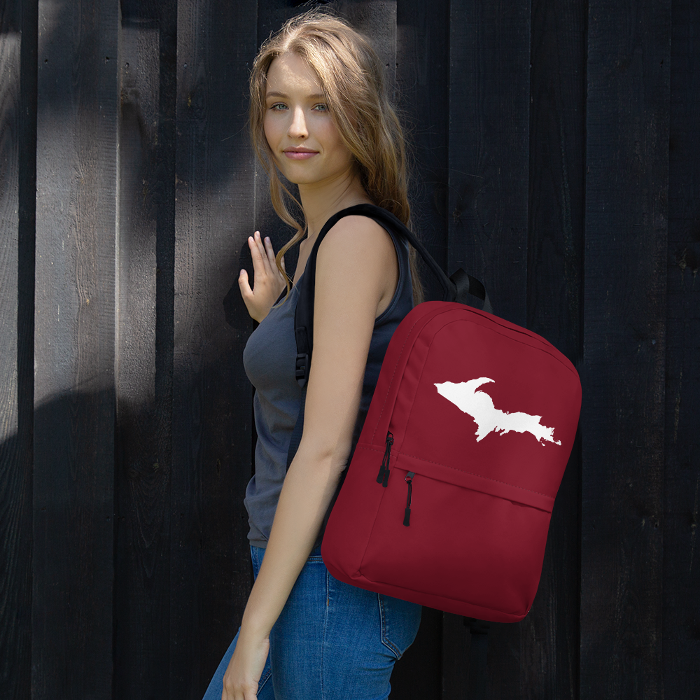 Michigan Upper Peninsula Standard Backpack (w/ UP Outline) | Burgundy